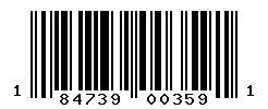 UPC barcode number 184739003591