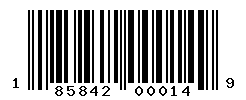 UPC barcode number 185842000149
