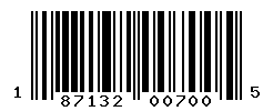 UPC barcode number 187132007005