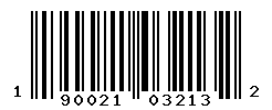 UPC barcode number 190021032132