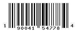 UPC barcode number 190041547784