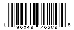 UPC barcode number 190049702895