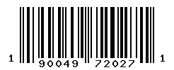 UPC barcode number 190049720271