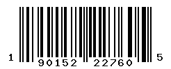 UPC barcode number 190152227605