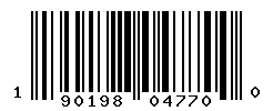 UPC barcode number 190198047700