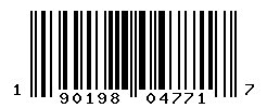 UPC barcode number 190198047717