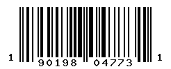 UPC barcode number 190198047731