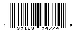 UPC barcode number 190198047748