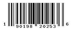 UPC barcode number 190198202536
