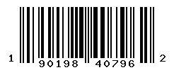 UPC barcode number 190198407962