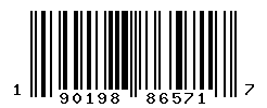 UPC barcode number 190198865717