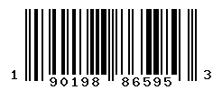 UPC barcode number 190198865953