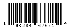 UPC barcode number 190284676814