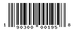 UPC barcode number 190300001958