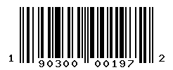 UPC barcode number 190300001972