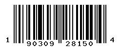 UPC barcode number 190309281504