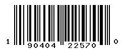 UPC barcode number 190404225700