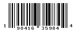UPC barcode 190416359844