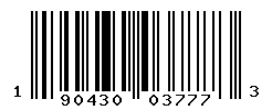 UPC barcode number 190430037773