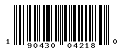 UPC barcode number 190430042180