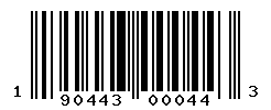 UPC barcode number 190443000443