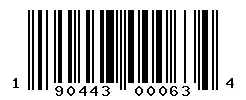 UPC barcode 190443000634