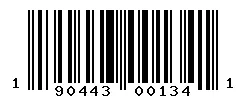 UPC barcode 190443001341