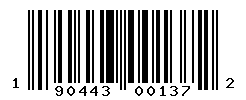 UPC barcode number 190443001372