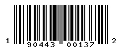 UPC 190443001372 barcode image