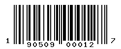 UPC barcode number 190509000127