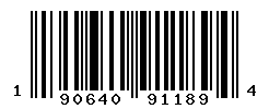 UPC barcode number 190640911894