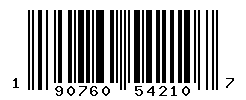 UPC barcode number 190760542107
