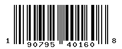 UPC barcode number 190795401608