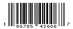UPC barcode number 190795420067
