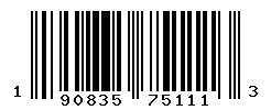 UPC barcode number 190835751113