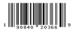 UPC barcode number 190840203669