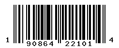 UPC barcode number 190864221014