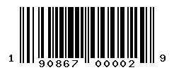 UPC barcode number 190867000029