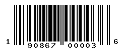 UPC barcode number 190867000036