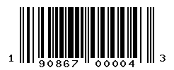 UPC barcode number 190867000043