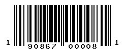 UPC barcode number 190867000081