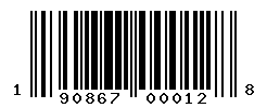 UPC barcode number 190867000128