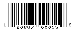 UPC barcode number 190867000159