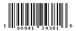 UPC barcode number 190941243816