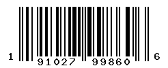 UPC barcode number 191027998606