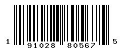 UPC barcode number 191028805675