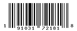 UPC barcode number 191031721818