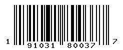 UPC barcode number 191031800377