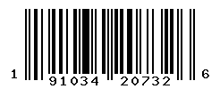 UPC barcode number 191034207326