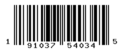 UPC barcode number 191037540345